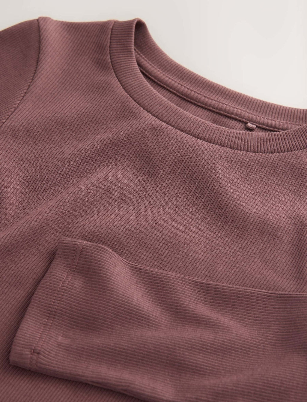 Chocolate Brown Long Sleeve Ribbed Top