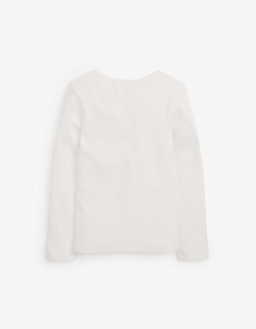 Ecru White/Cream Long Sleeve Ribbed Top