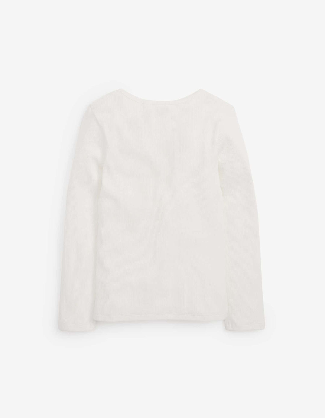 Ecru White/Cream Long Sleeve Ribbed Top