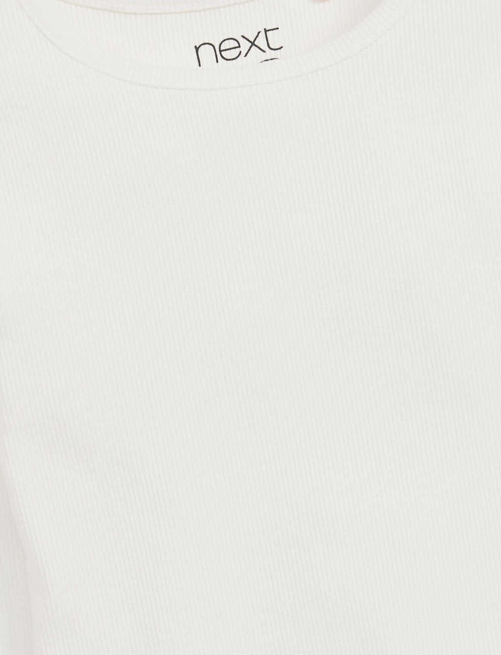 Ecru White/Cream Long Sleeve Ribbed Top
