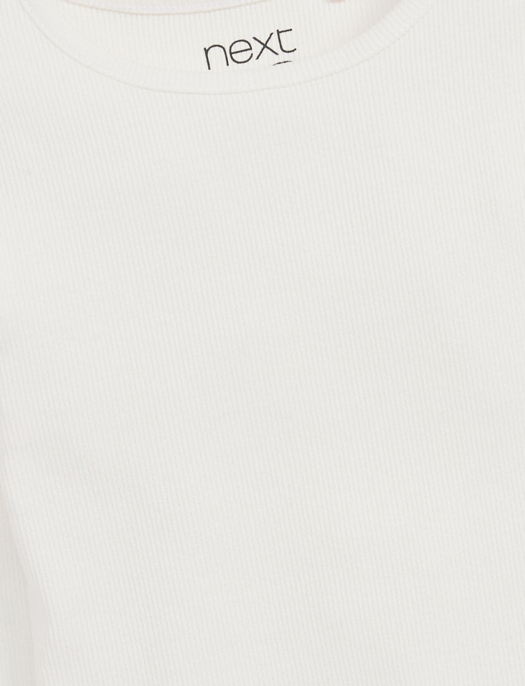 Ecru White/Cream Long Sleeve Ribbed Top