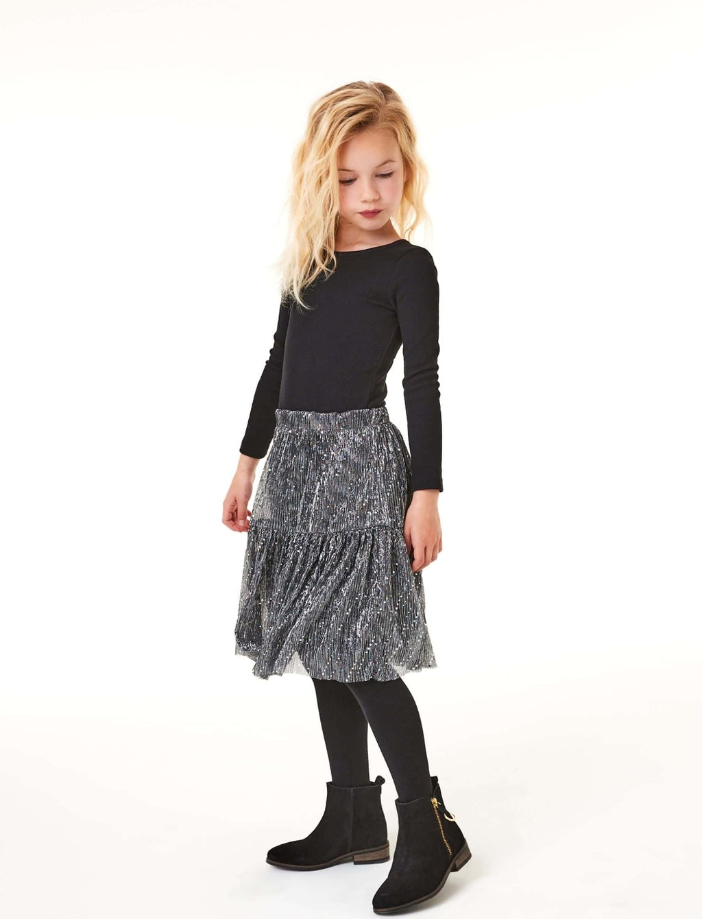 Black Long Sleeve Ribbed Top