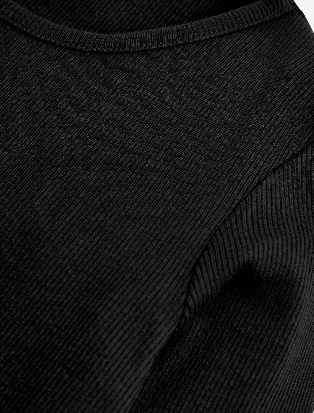 Black Long Sleeve Ribbed Top