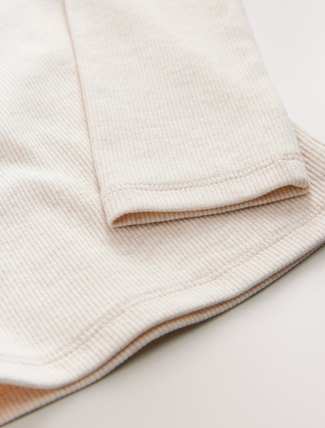 Neutral Long Sleeve Ribbed Top
