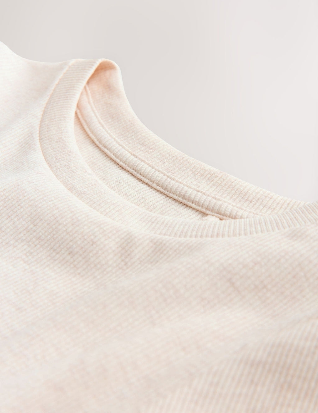Neutral Long Sleeve Ribbed Top
