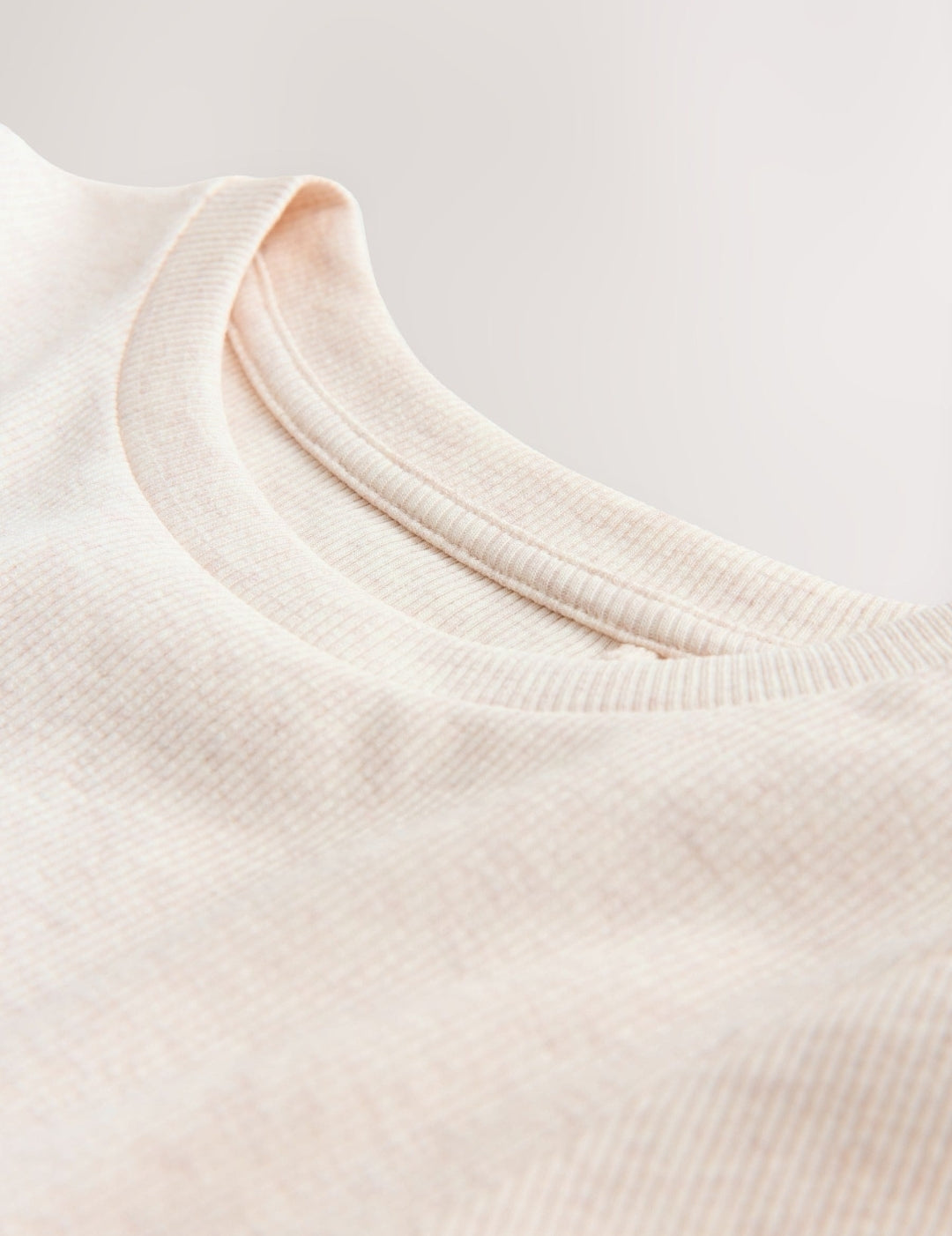 Neutral Long Sleeve Ribbed Top