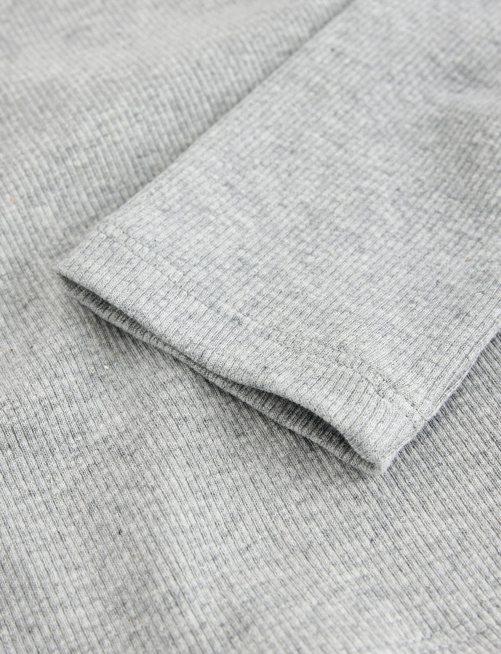Grey Marl Fitted Long Sleeve Rib Top