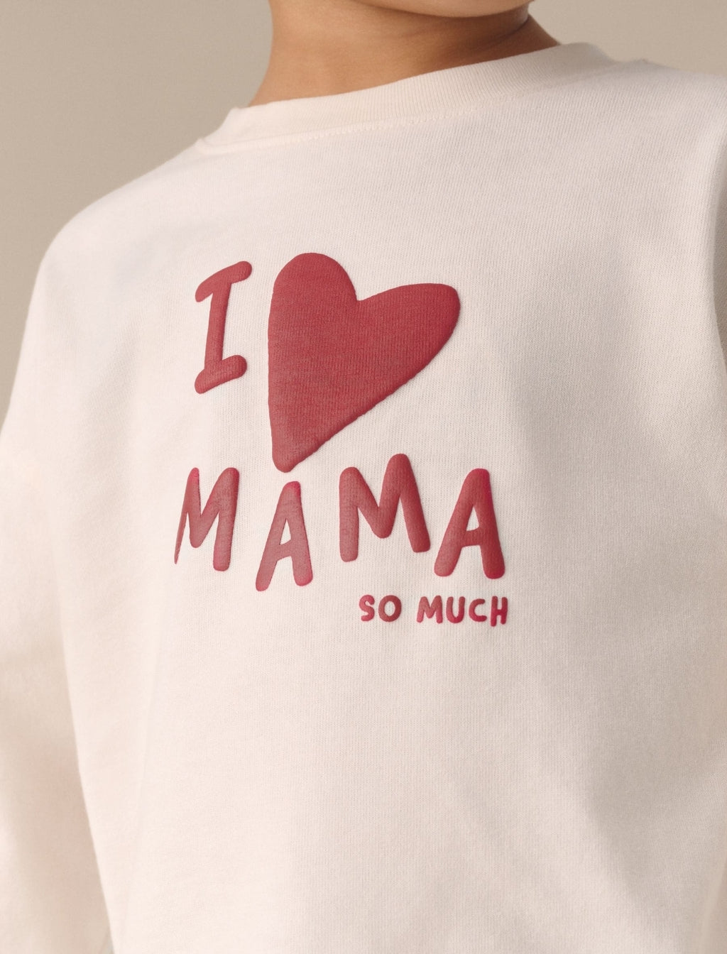 Ecru White Mama Long Sleeve Slogan Top