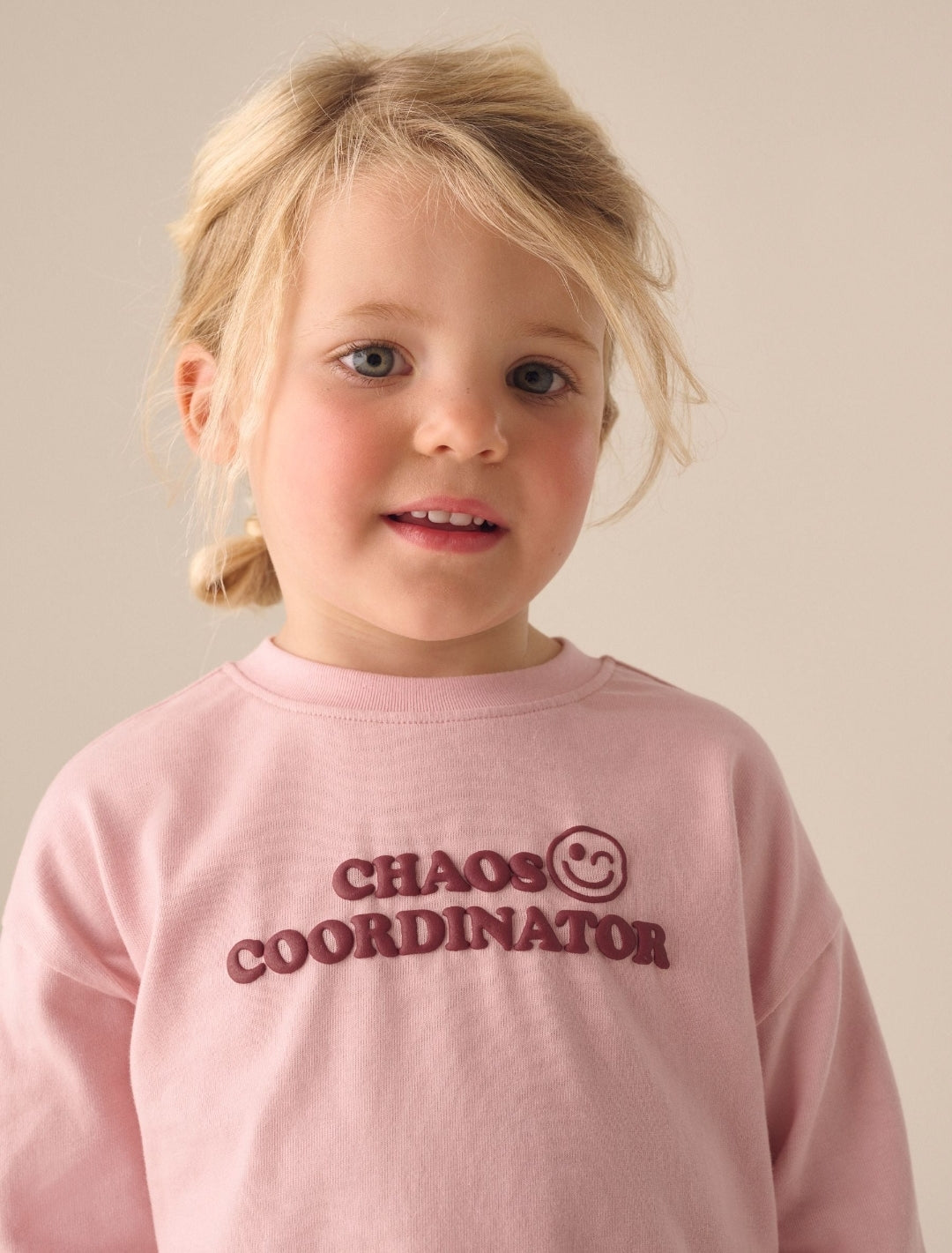 Pink Long Sleeve Slogan Top