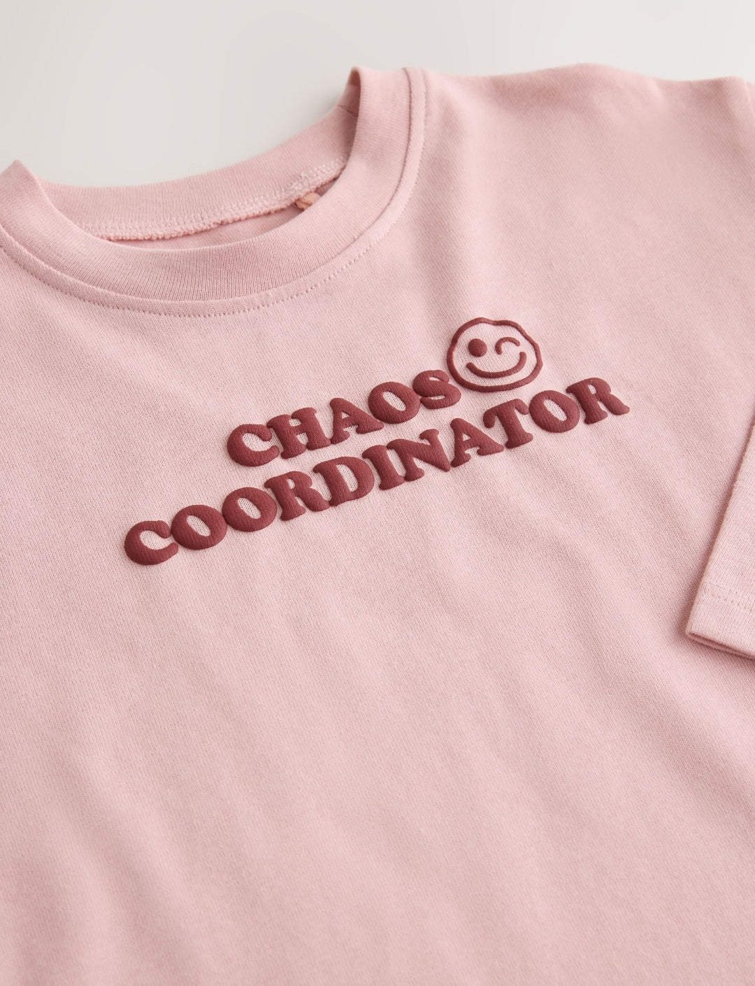 Pink Long Sleeve Slogan Top