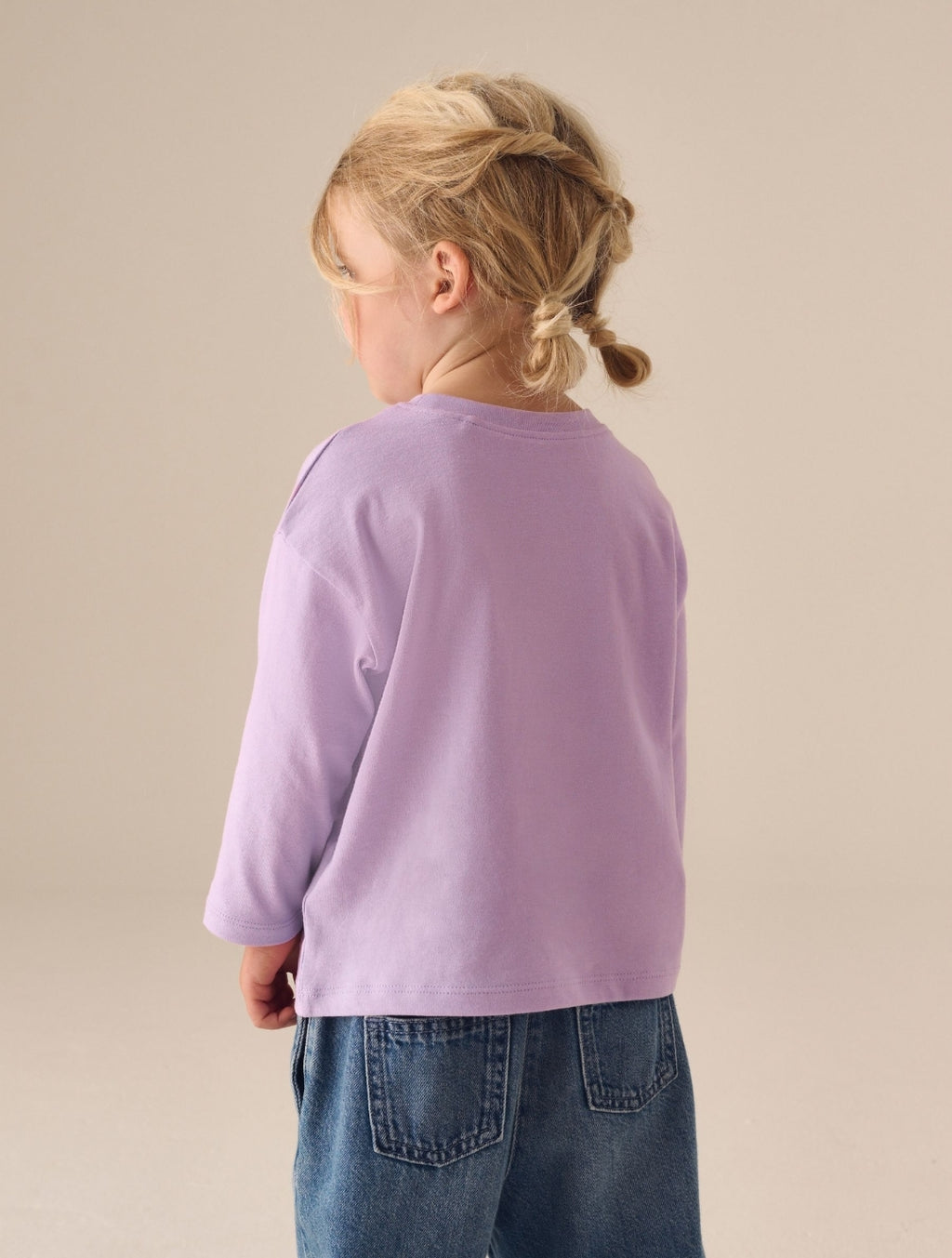 Purple Long Sleeve Slogan Top