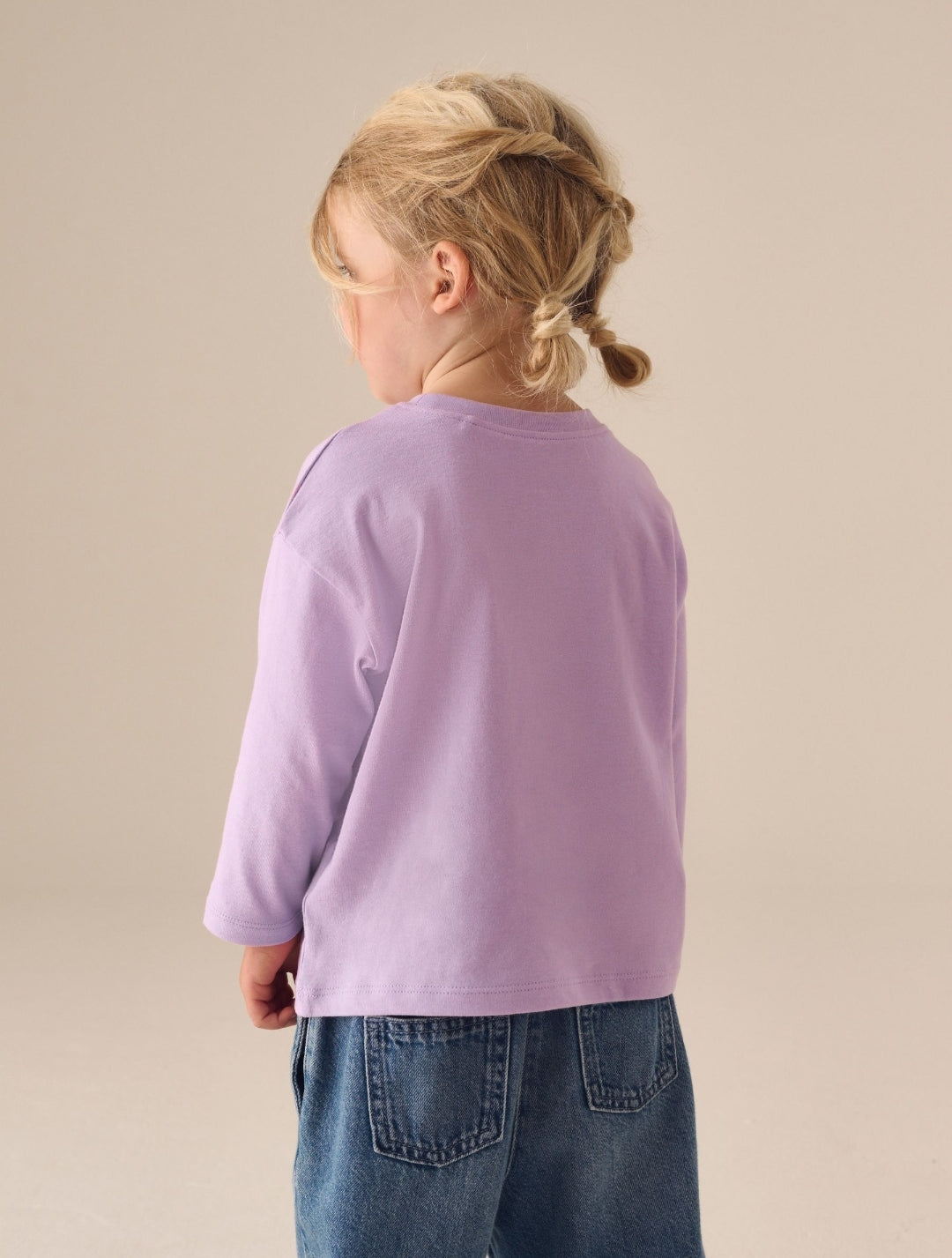 Purple Long Sleeve Slogan Top
