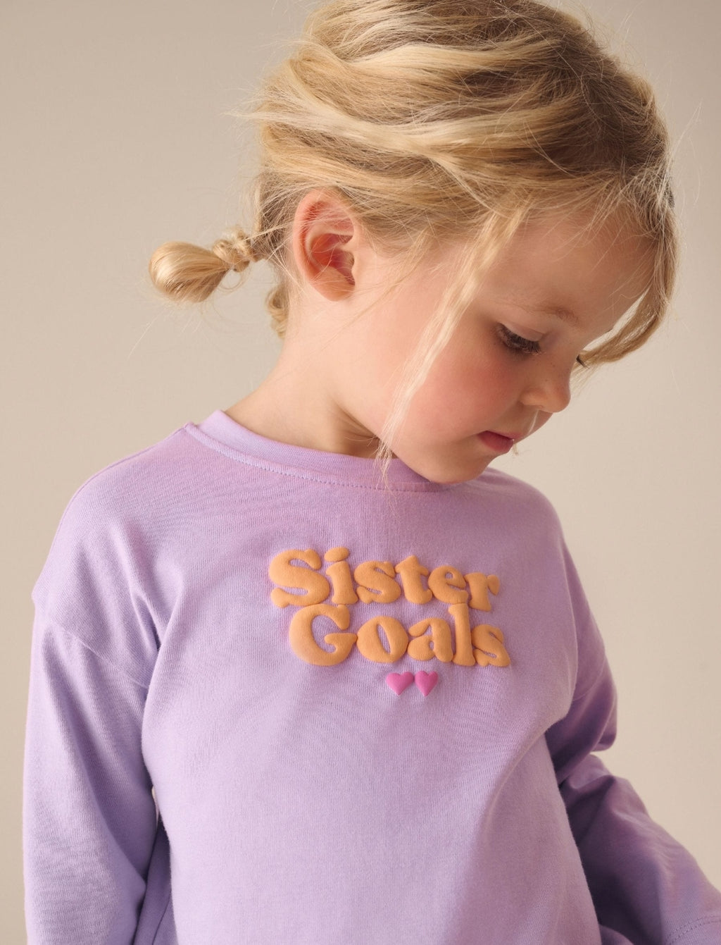 Purple Long Sleeve Slogan Top