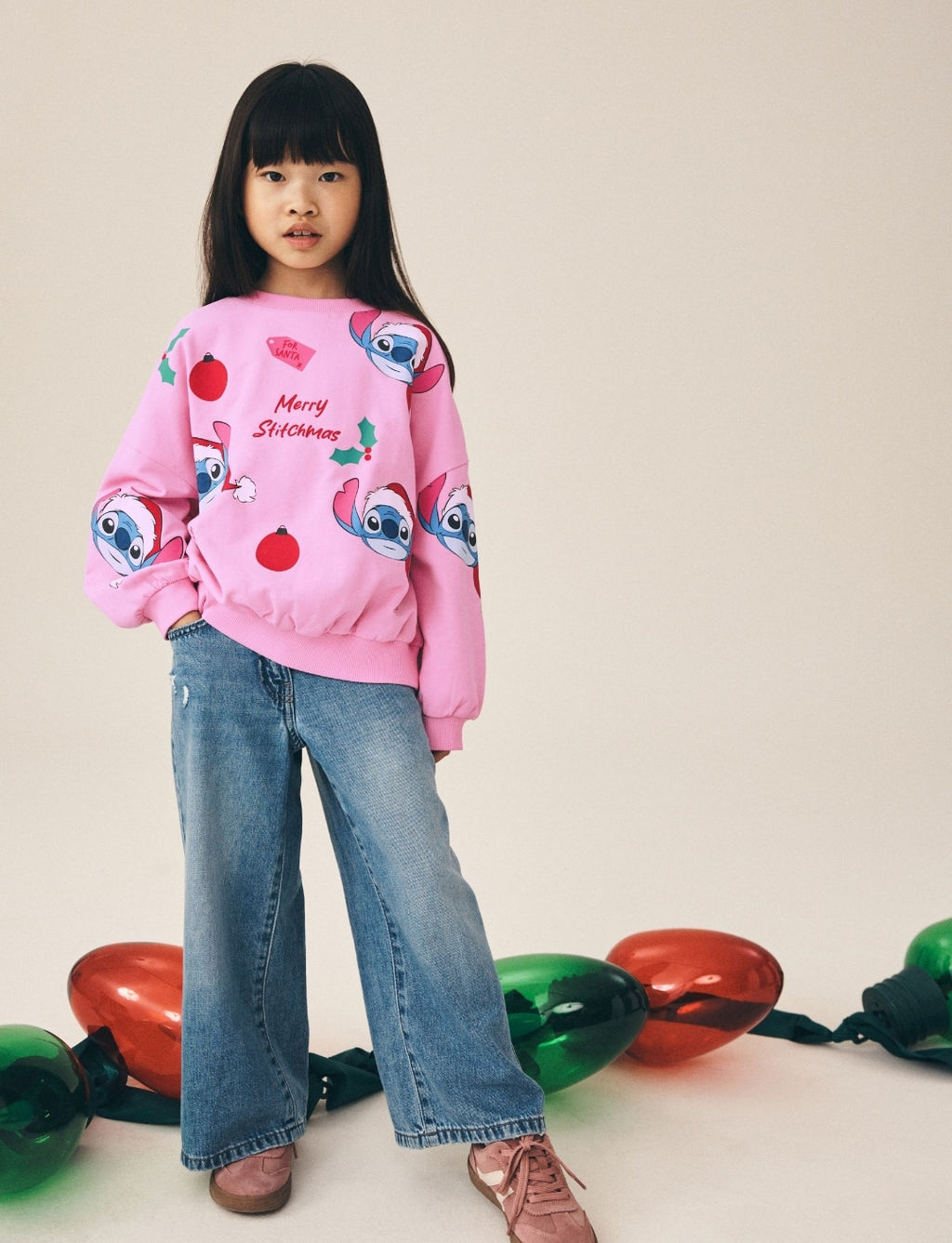 Pink Disney Stitch Christmas Sweatshirt