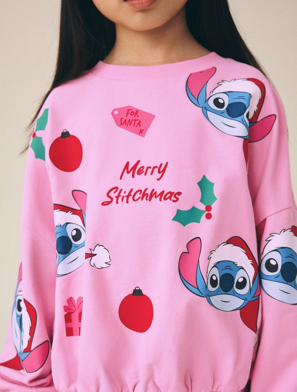 Pink Disney Stitch Christmas Sweatshirt