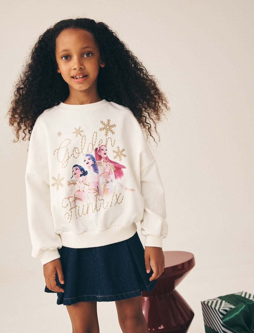 Cream Christmas Kpop Long Sleeve Sweatshirt