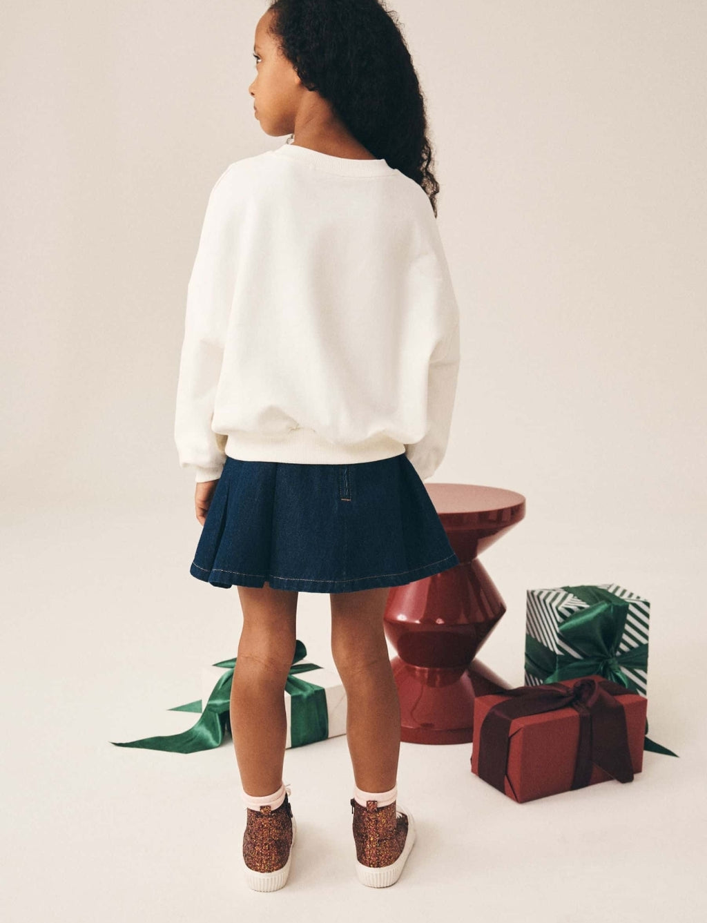 Cream Christmas Kpop Long Sleeve Sweatshirt
