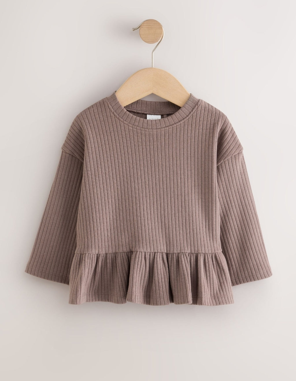 Neutral Pink Ribbed Peplum Tops 3 Pack
