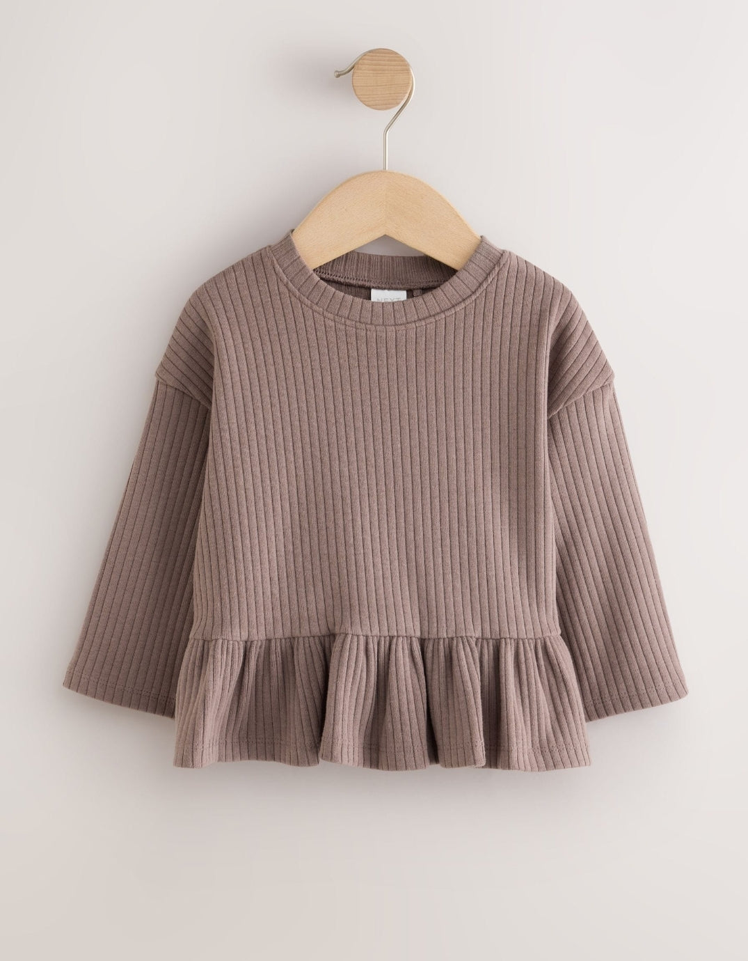Neutral Pink Ribbed Peplum Tops 3 Pack