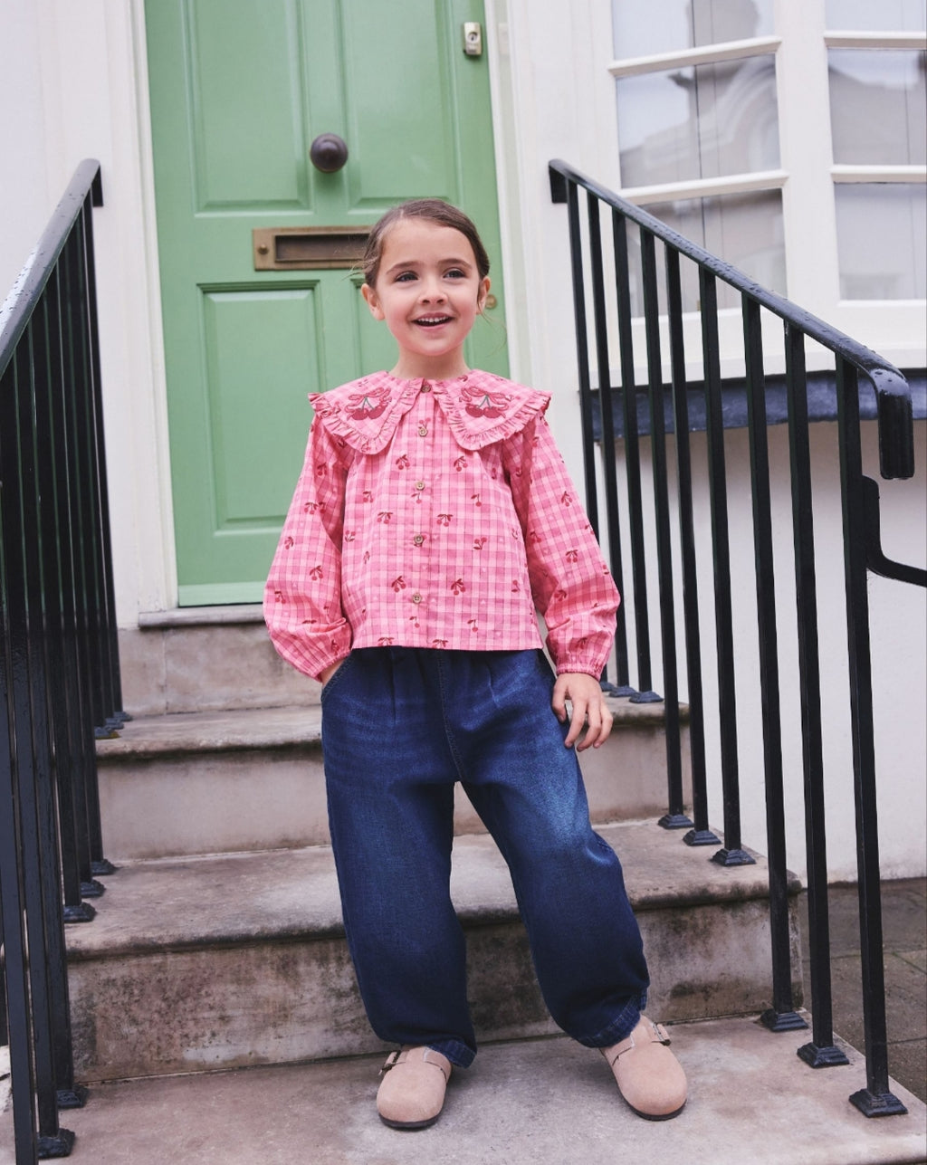 Pink Gingham Cherry Blouse