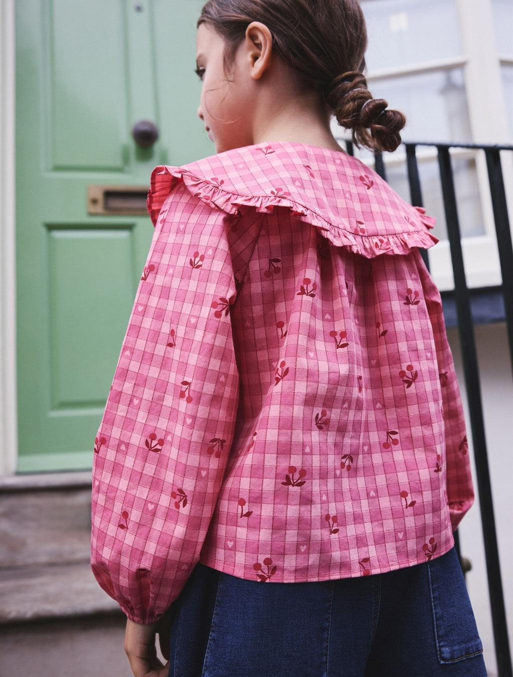Pink Gingham Cherry Blouse
