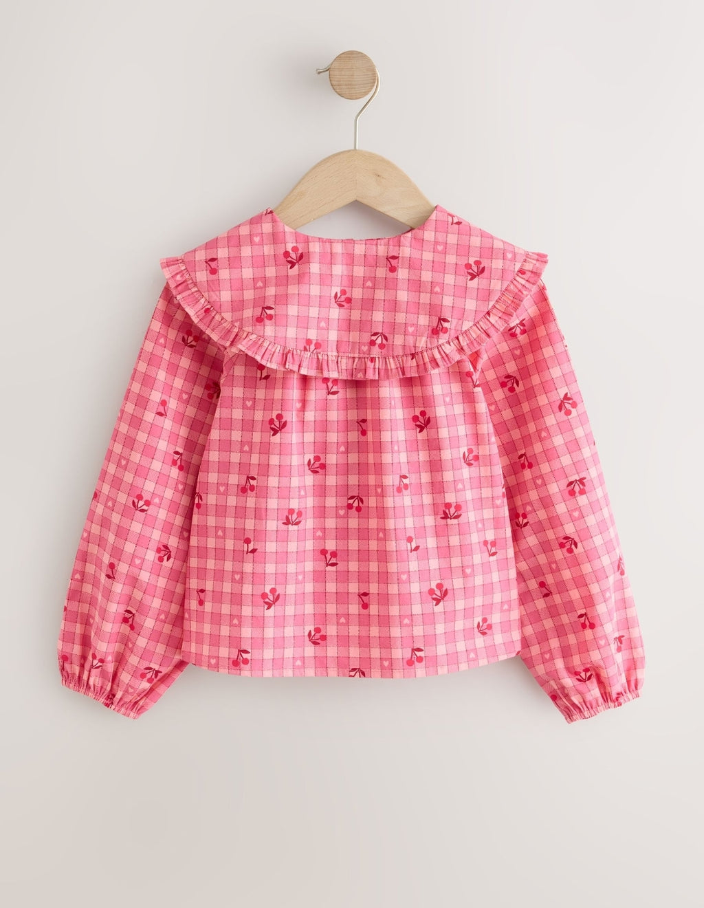 Pink Gingham Cherry Blouse