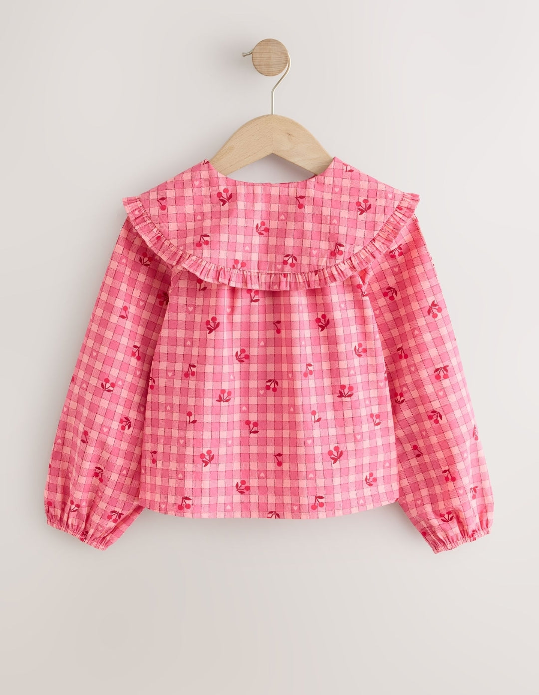 Pink Gingham Cherry Blouse