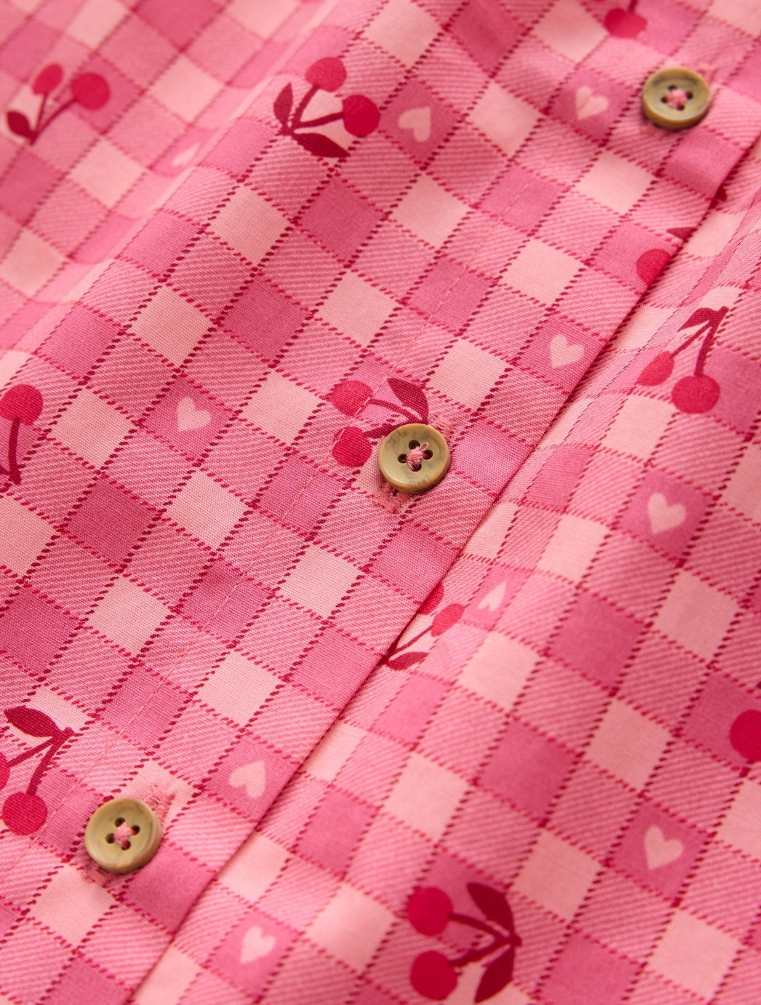 Pink Gingham Cherry Blouse