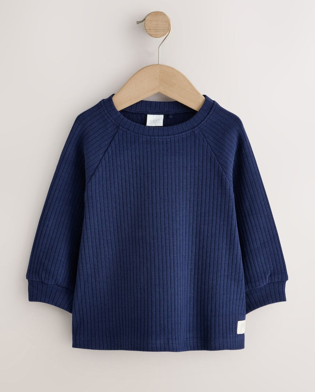 Pink/Green Ribbed Long Sleeve Raglan Top