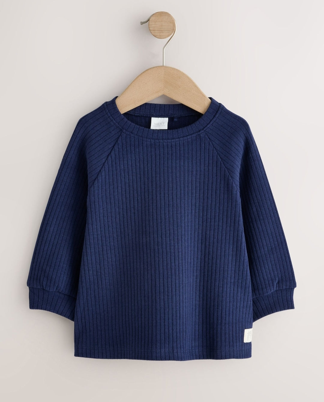 Pink/Green Ribbed Long Sleeve Raglan Top