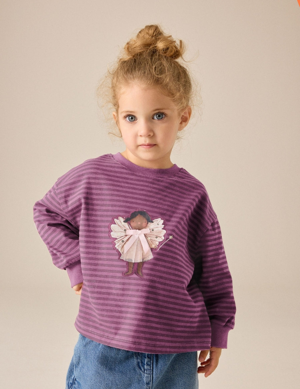 Red Stripe Fairy Long Sleeve Top