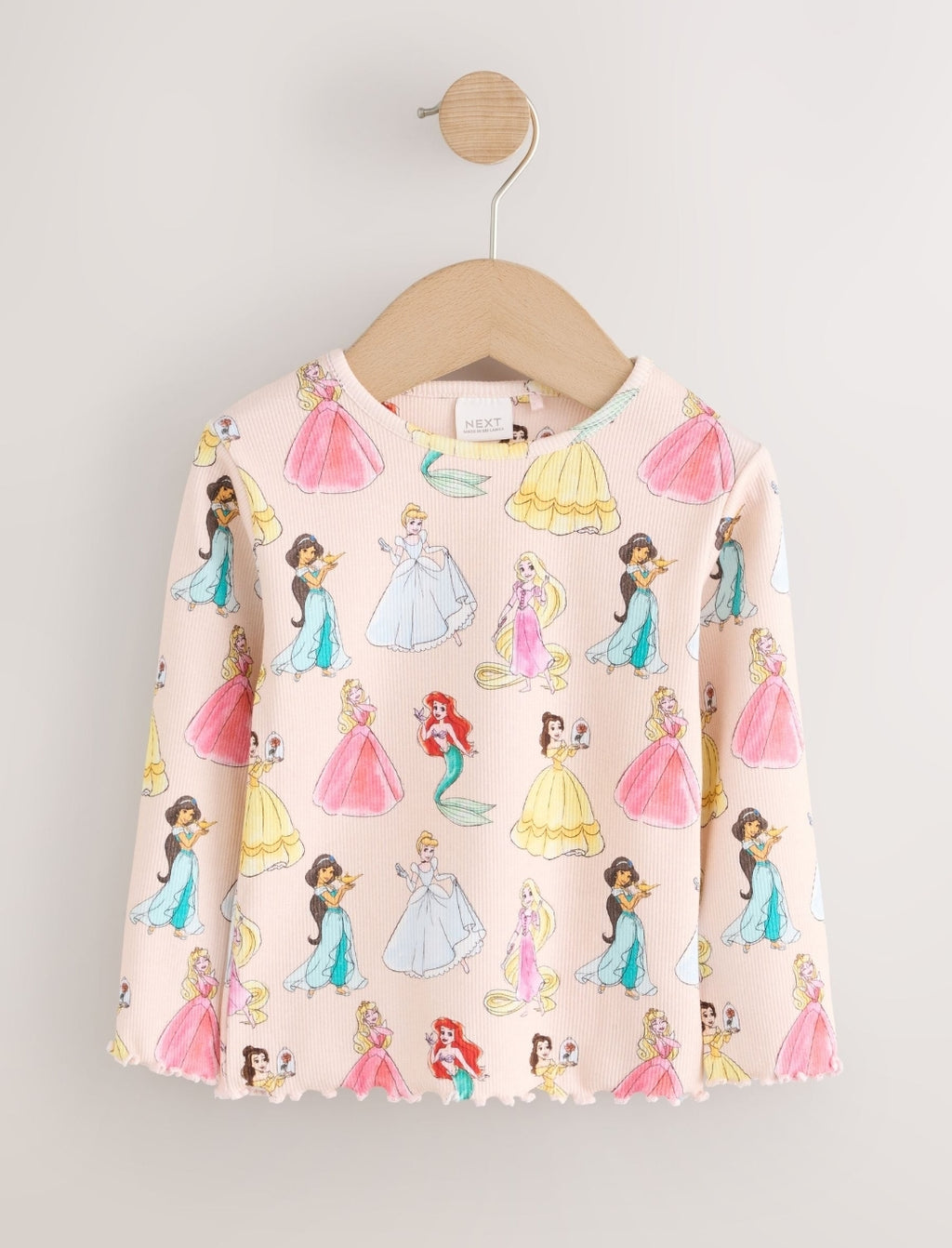 Pink Disney Princesses Long Sleeve Ribbed Top