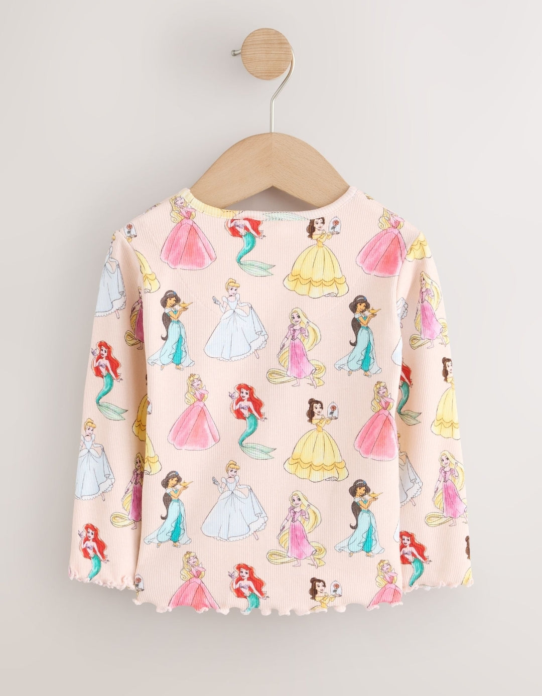 Pink Disney Princesses Long Sleeve Ribbed Top