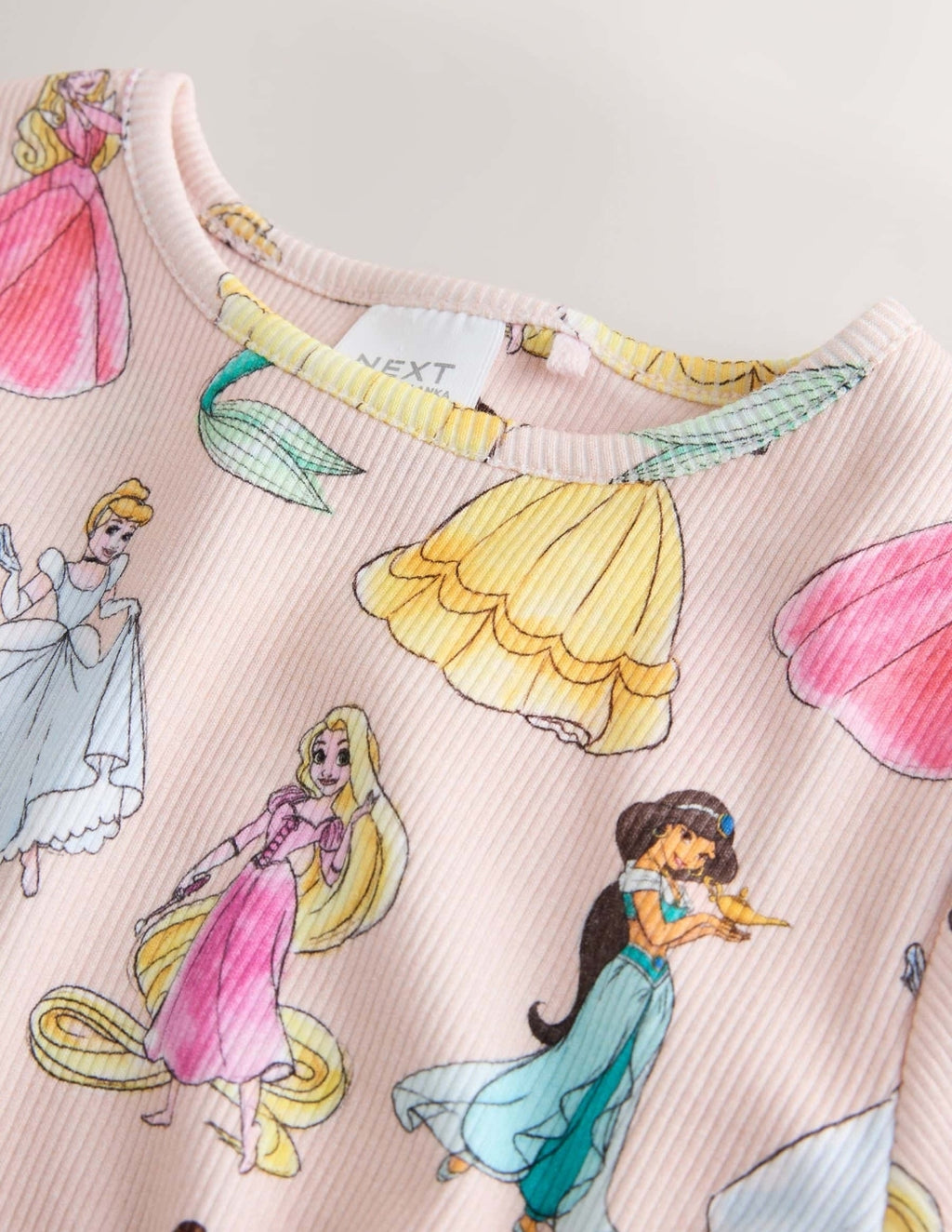Pink Disney Princesses Long Sleeve Ribbed Top