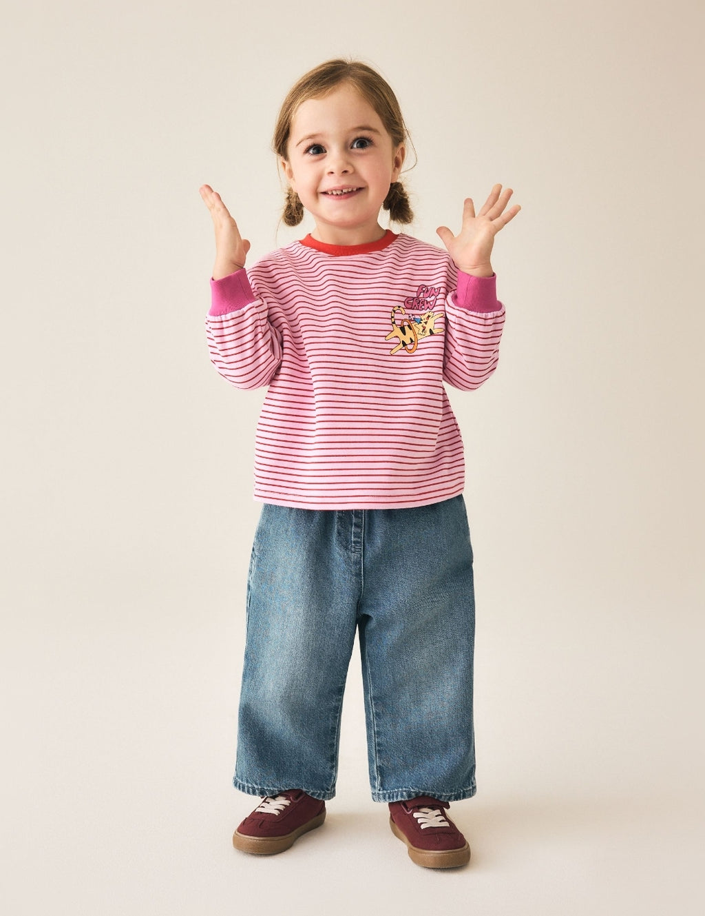 Pink Stripe Long Sleeve Top
