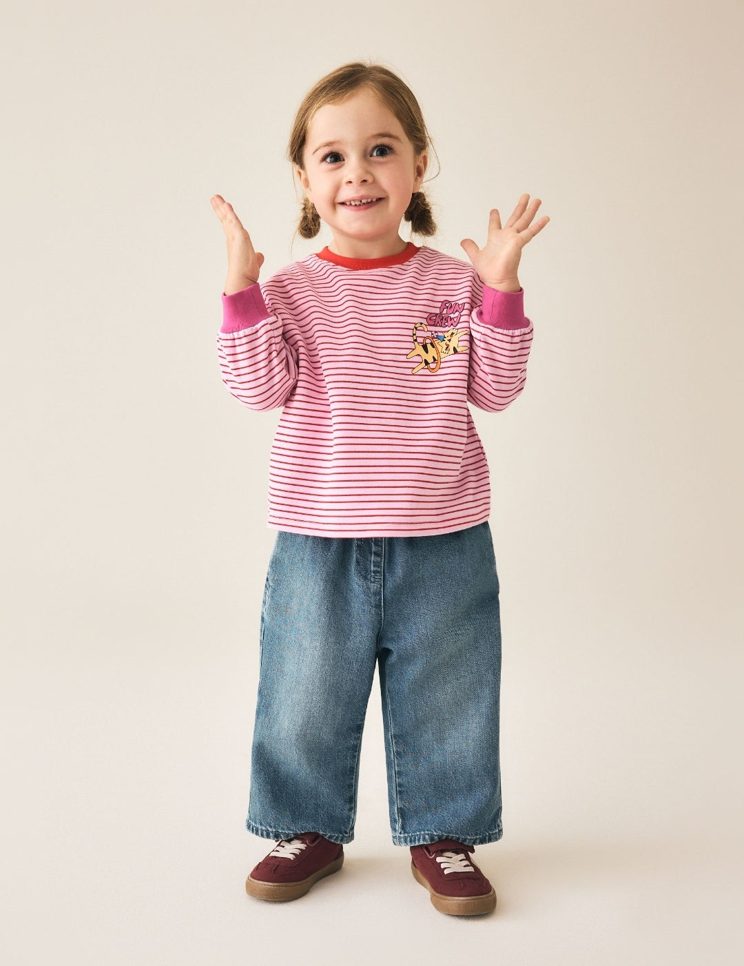 Pink Stripe Long Sleeve Top