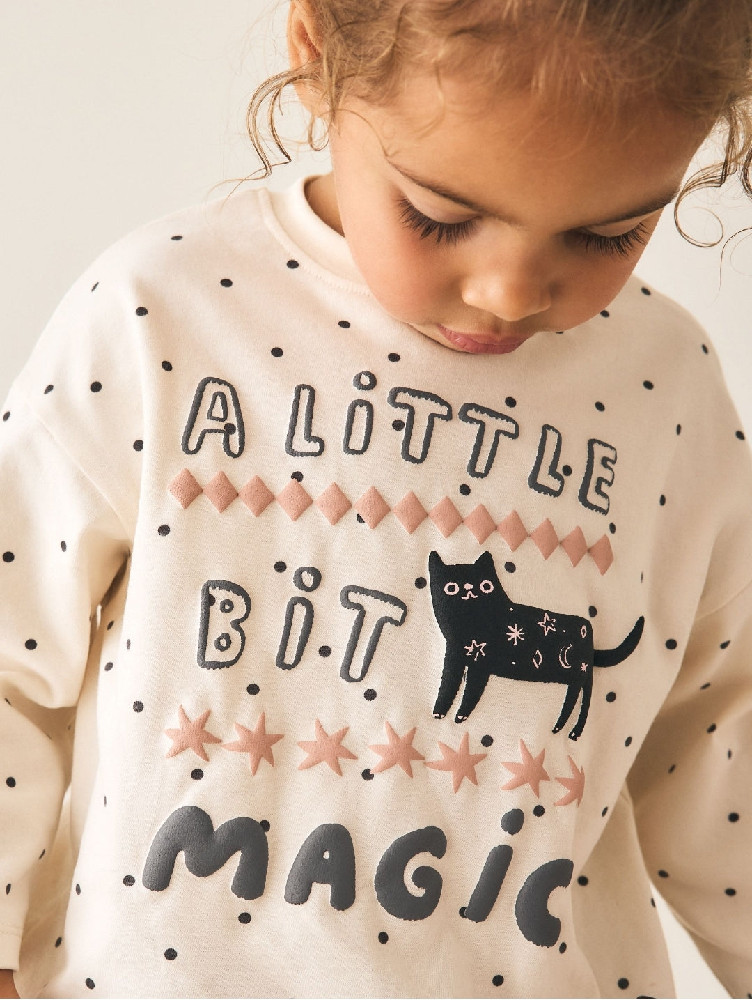 Cream Cat Halloween Long Sleeve Top
