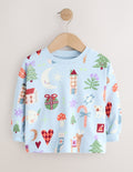 Pale Blue Long Sleeve Christmas Top