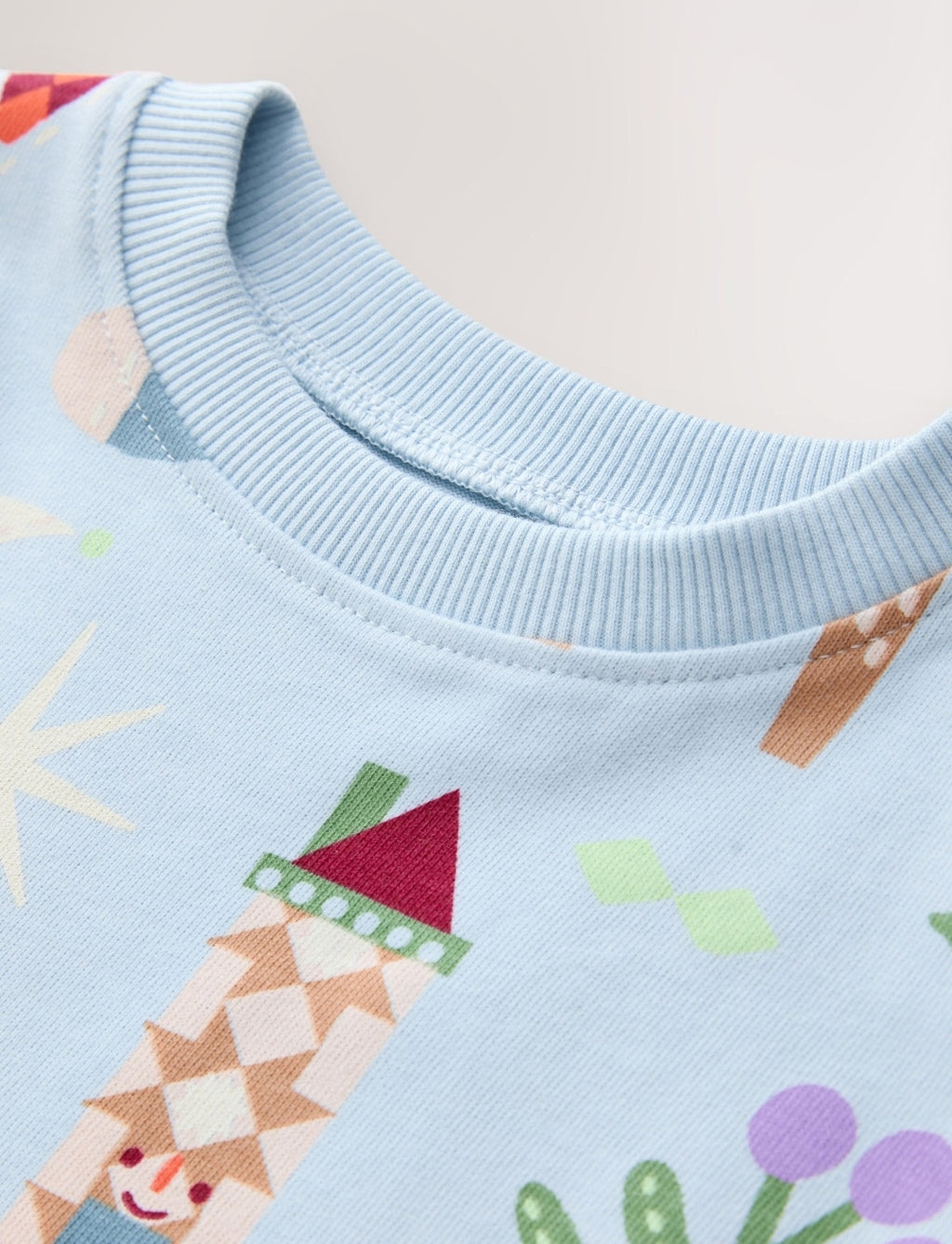 Pale Blue Long Sleeve Christmas Top