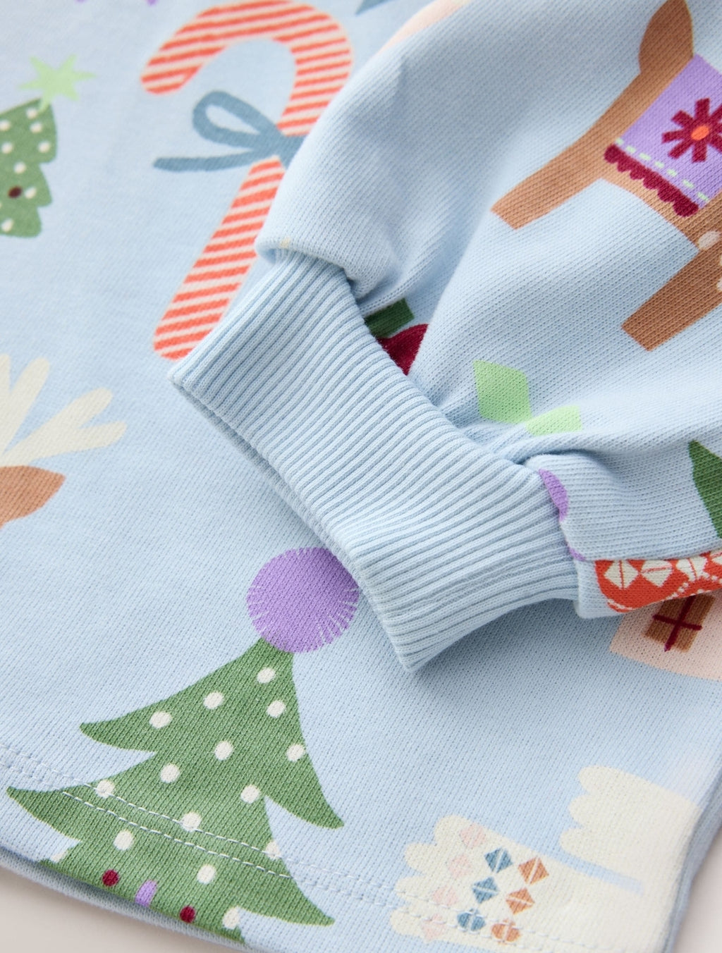 Pale Blue Long Sleeve Christmas Top