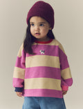 Purple Stripe Long Sleeve Cuffed Top