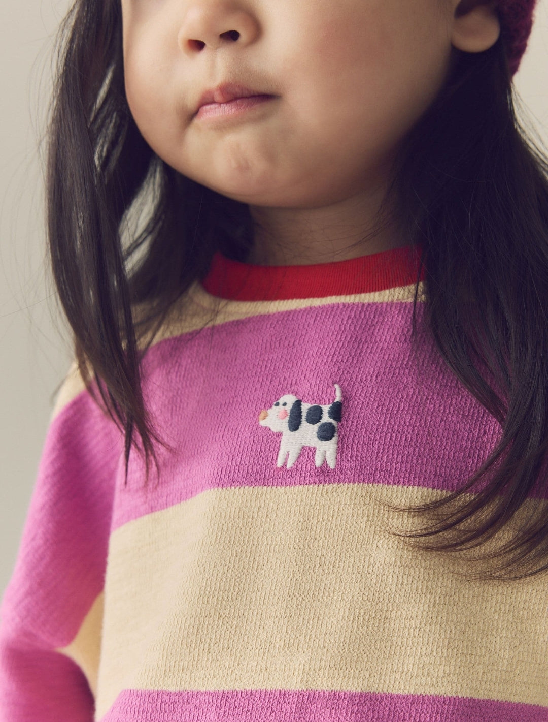 Purple Stripe Long Sleeve Cuffed Top