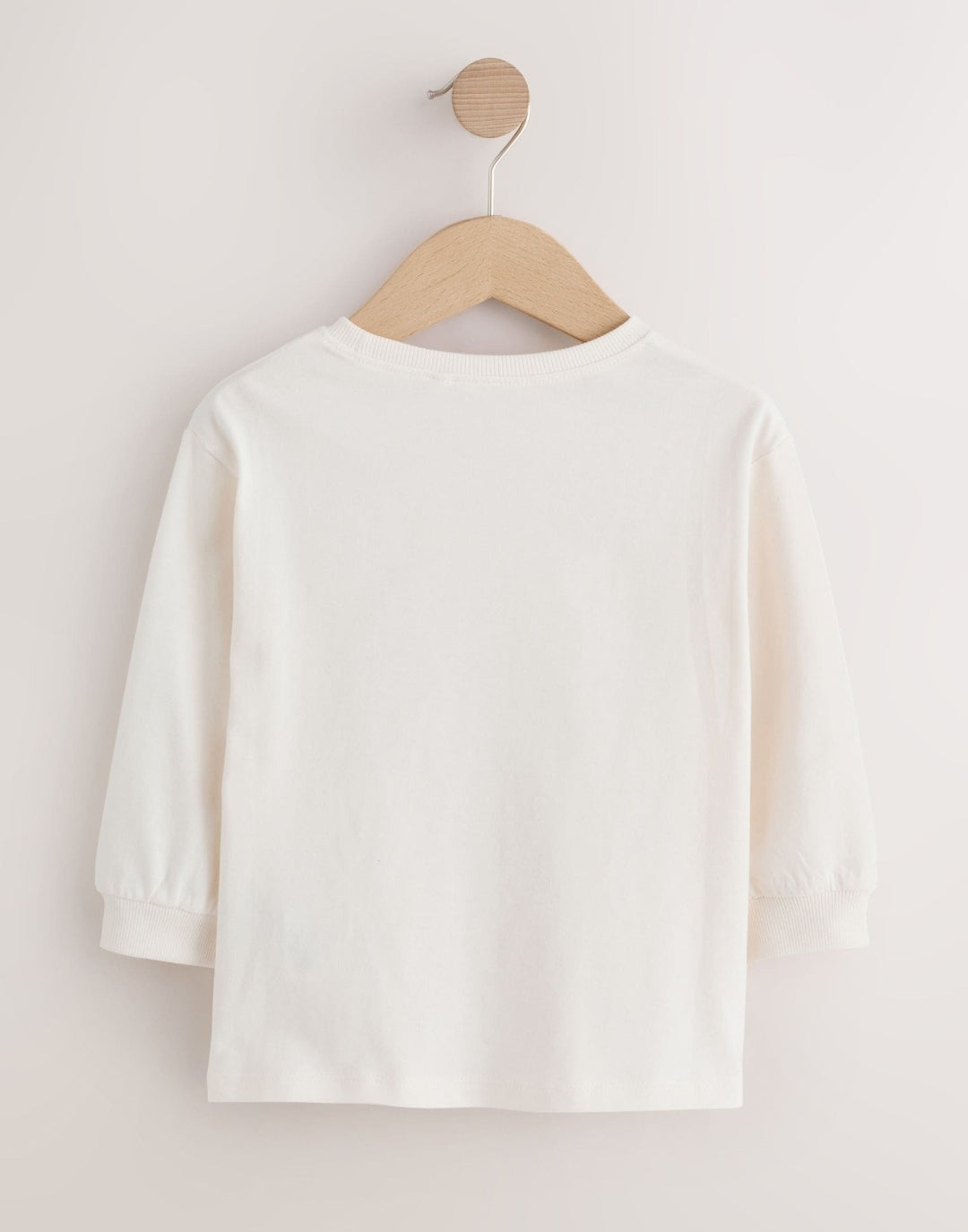 Ecru Bow Applique Long Sleeve Top