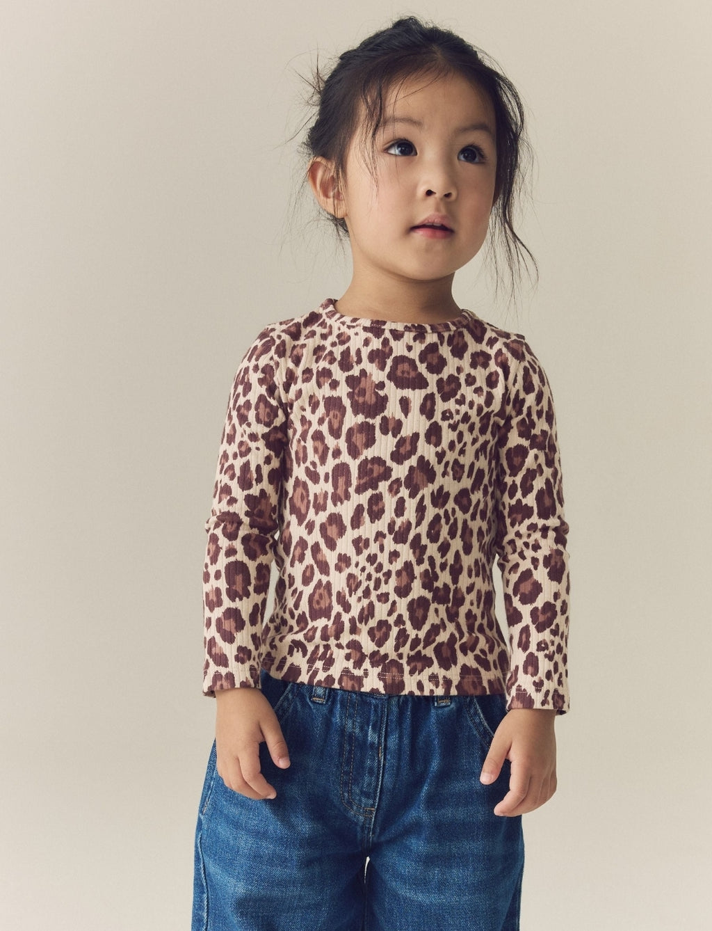 Leopard Long Sleeve Ribbed Top