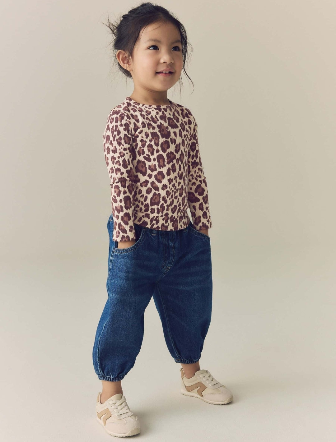 Leopard Long Sleeve Ribbed Top