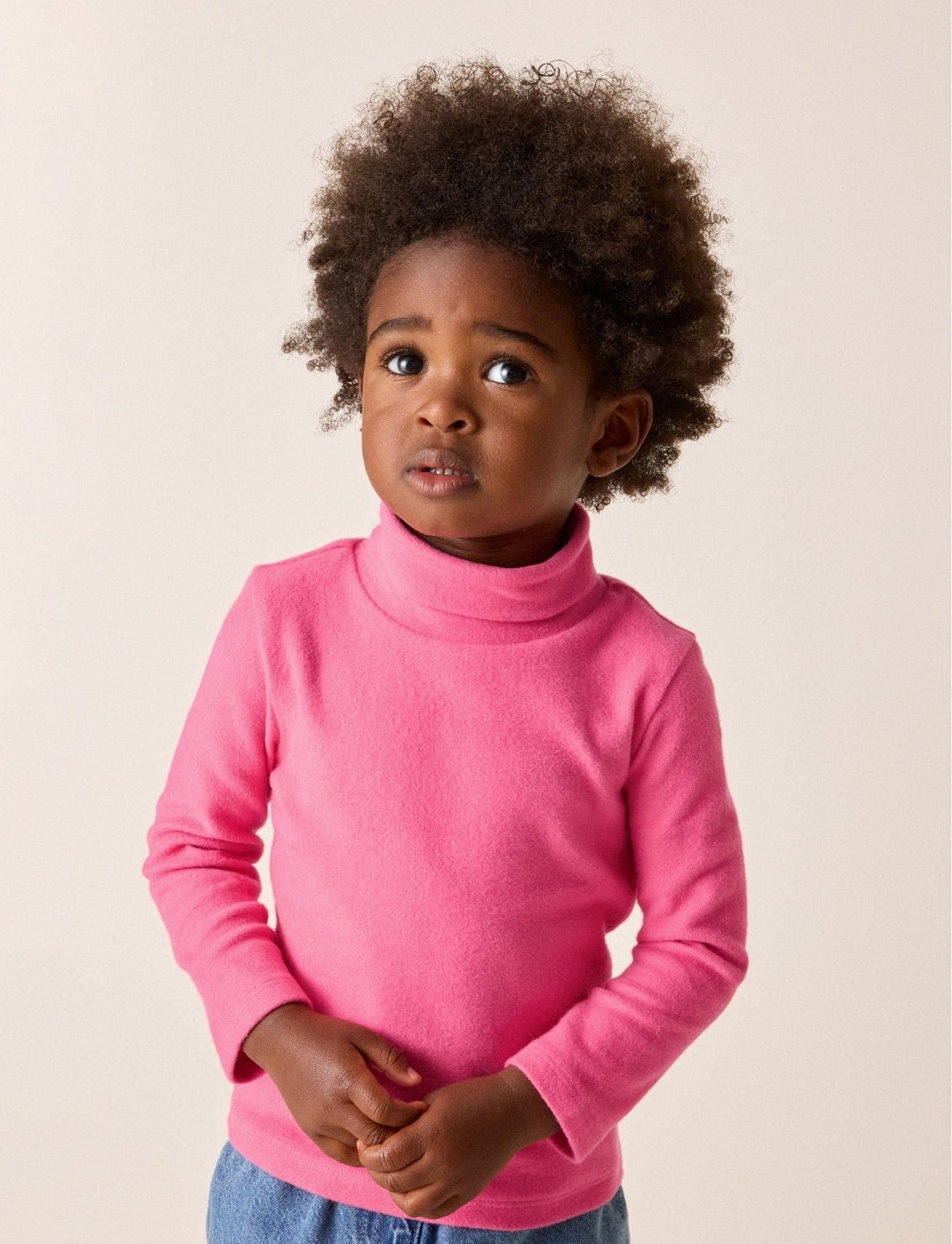 Pink Long Sleeve Roll Neck Top