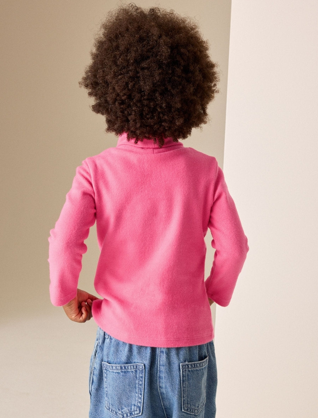 Pink Long Sleeve Roll Neck Top