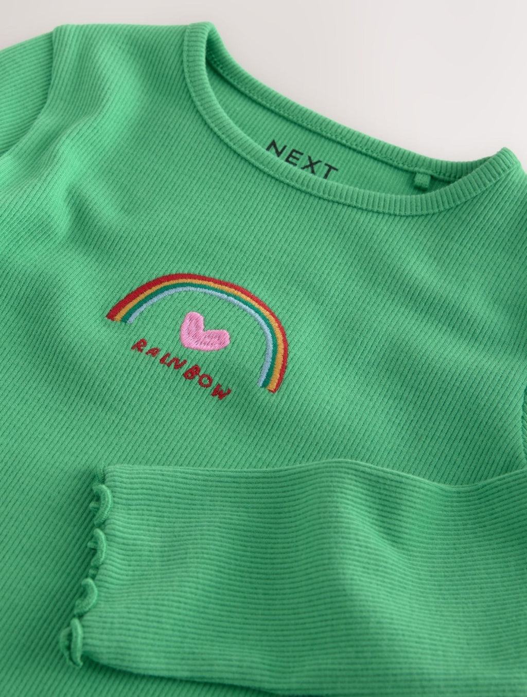 Green Rainbow Rib Long Sleeve T-Shirt
