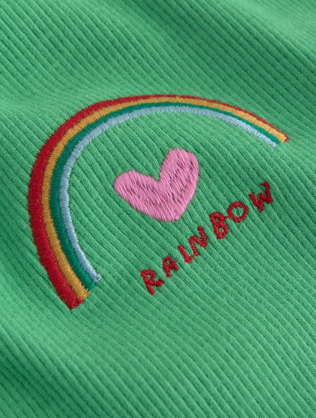 Green Rainbow Rib Long Sleeve T-Shirt