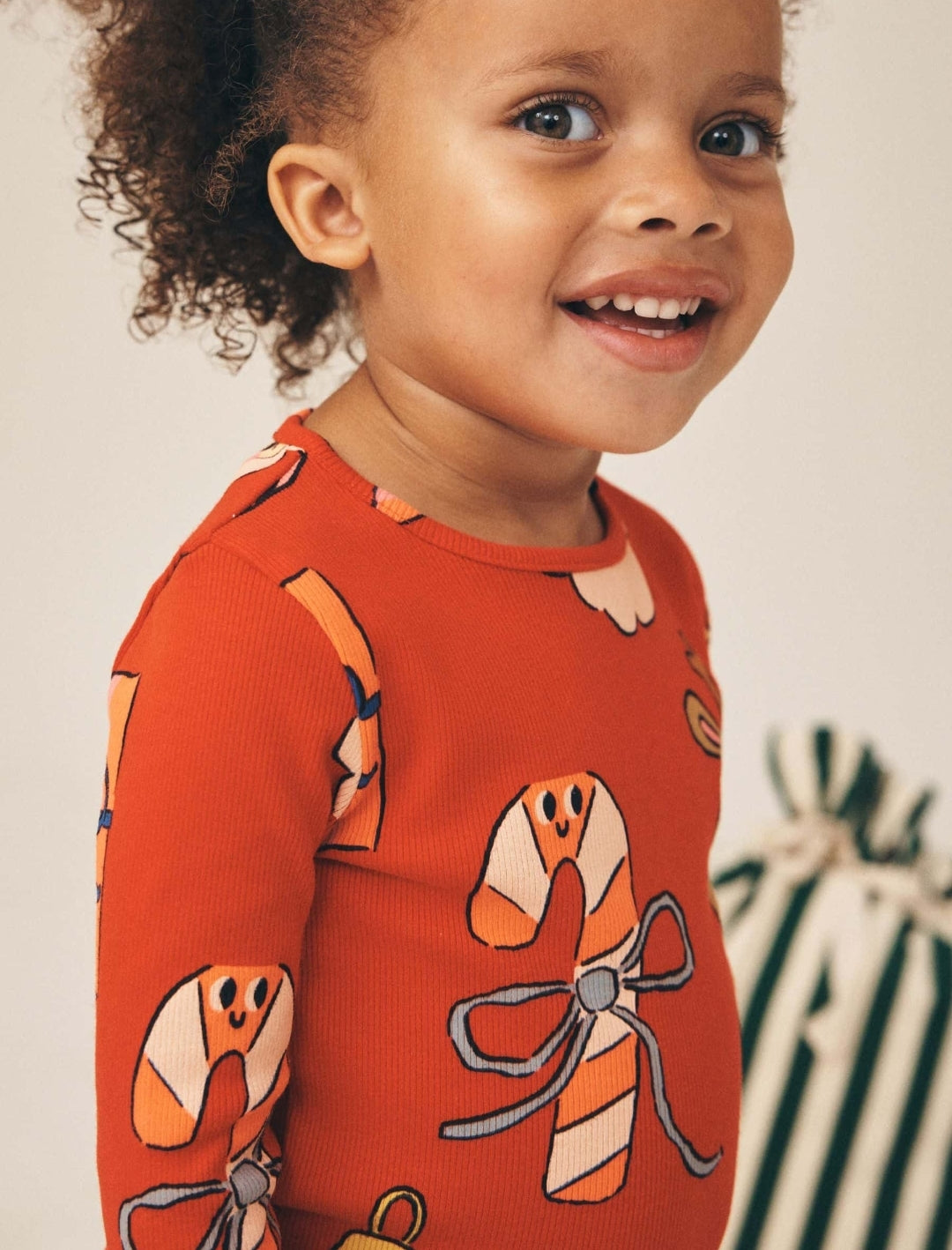 Christmas Red Long Sleeve Ribbed Top